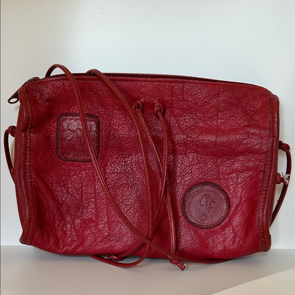 Carlos Falchi Vintage 90’s Red Leather Crossbody Bag